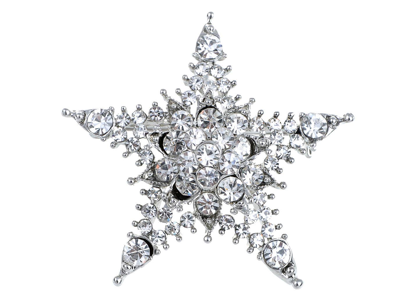 AK Brand - Wholesale Brooch - Colored Twinkle Bling Star Brooch Pin