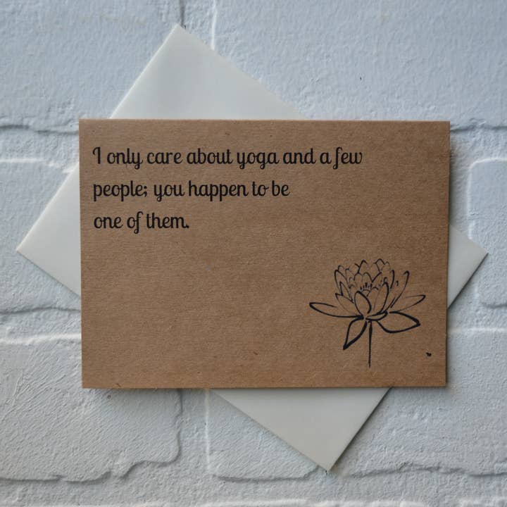 I only care about yoga | Yoga Greeting Cards | Encouragement for wholesale by This & That Creations, INC.