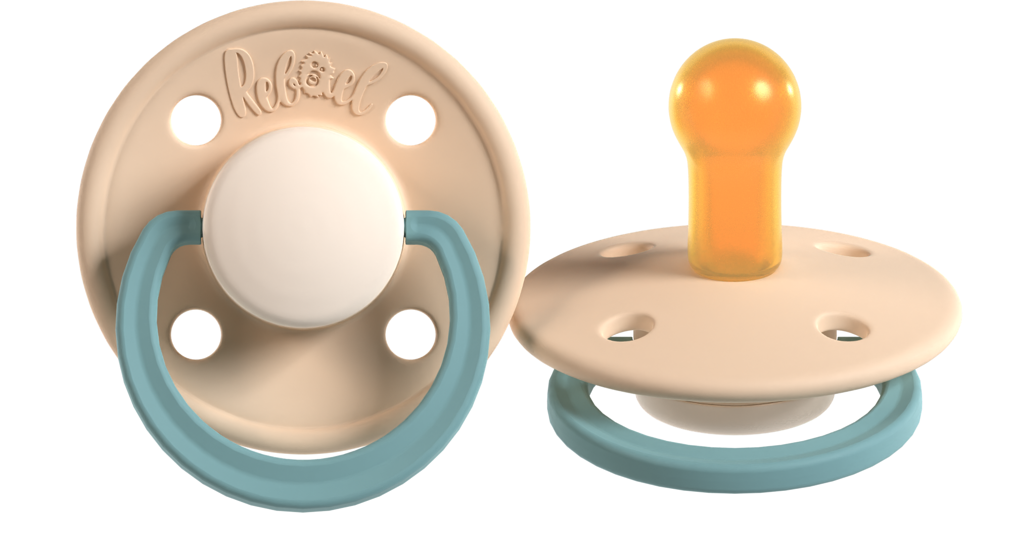 Rebael – wholesale Napp - Baby – Rebael Regnbåge Pärliga Lejon / Dammiga Pärliga Orm, 2-pack, Storlek 1 (0-6 månader)2