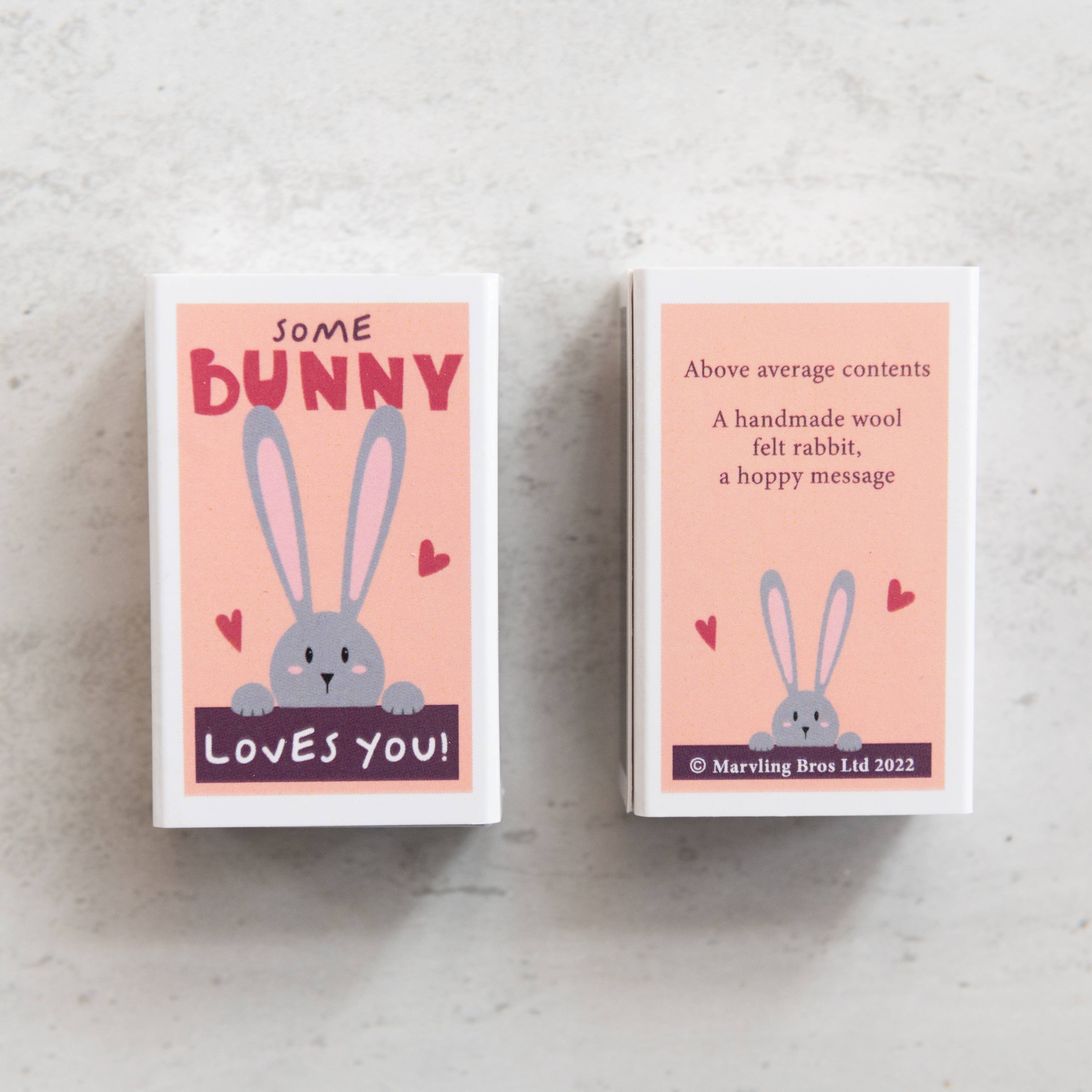 Marvling Bros Ltd – wholesale Gag gift/novelty gift – Some Bunny Loves You Wool Felt Rabbit In A Matchbox4