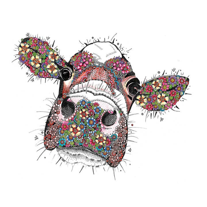 Greeting Card Primrose the Cow for wholesale by Natural Partners Limited