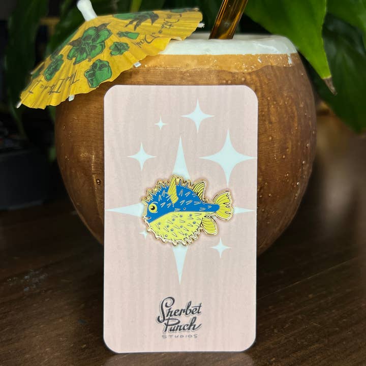 Sherbet Punch Studios - Wholesale Lapel Pin/Button - Puffer Fish enamel pins3