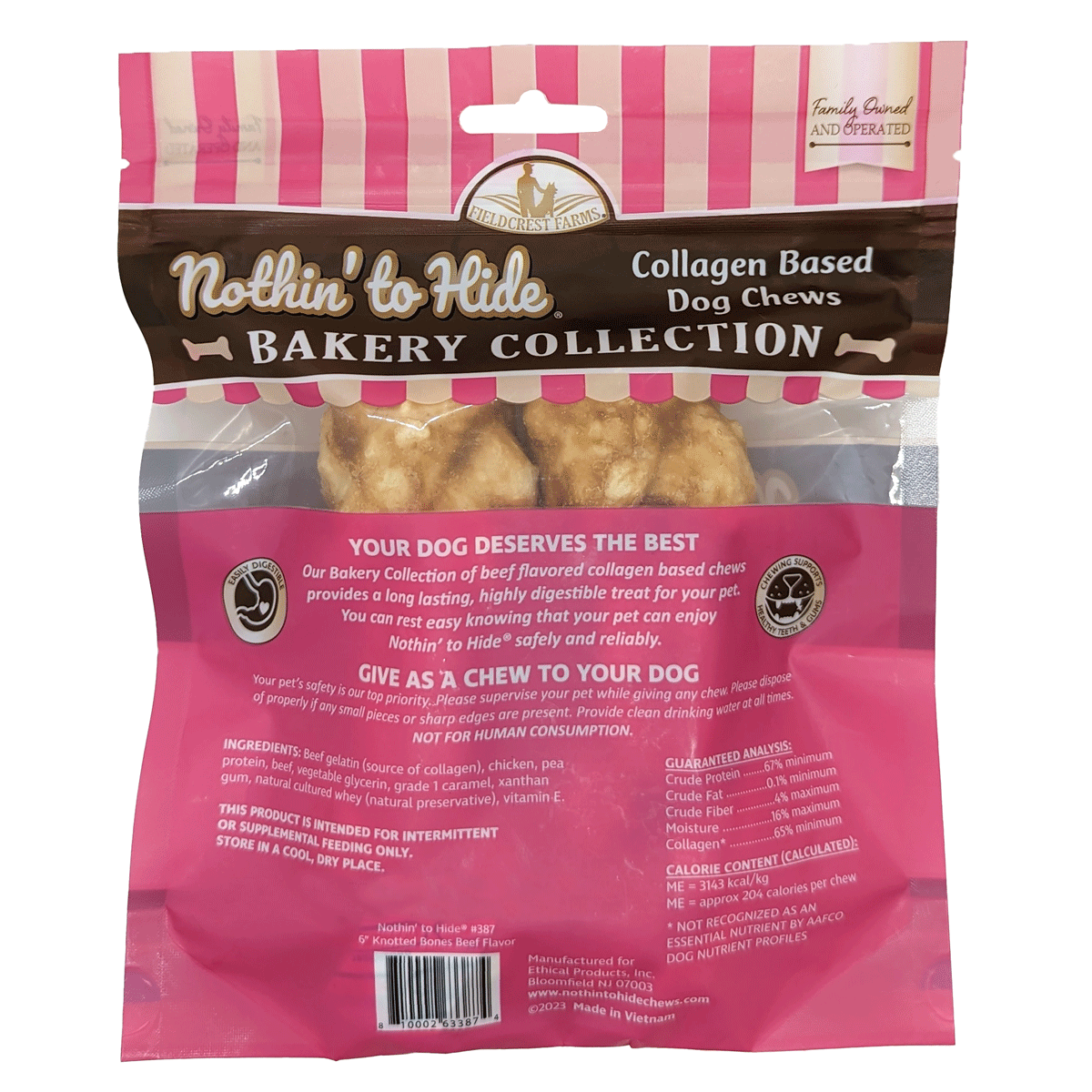 Playful Tail - Wholesale Pet Treats - Dog - Nothin' To Hide Bakery Beef Knotted Bone Dog Treats (2 Sizes Available)5