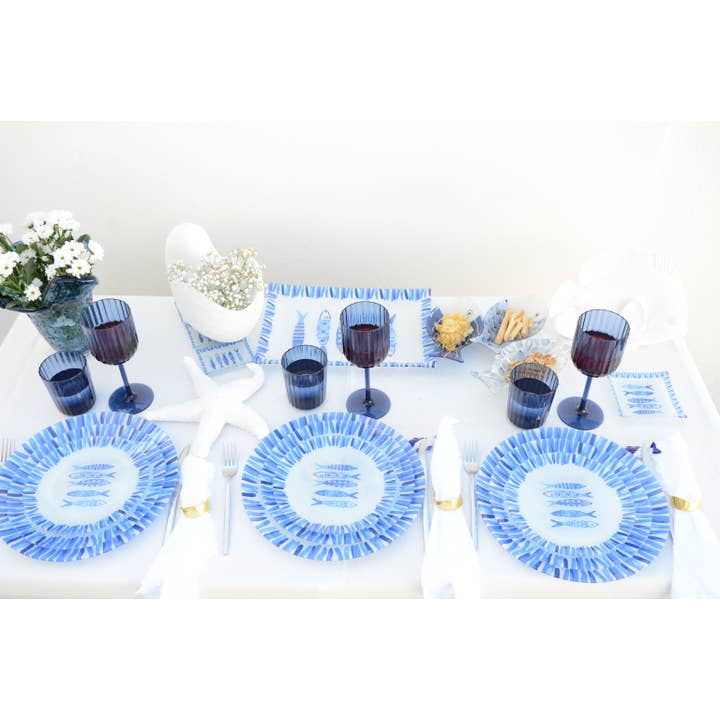 AULICA - Wholesale Wine Glass - Blue Acrylic Wine Glasses - Set of 6
