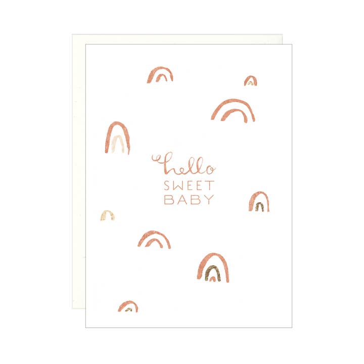 Hello Sweet Baby - Rainbows - Cartão Tipografia por atacado de Lake Erie Design Co.