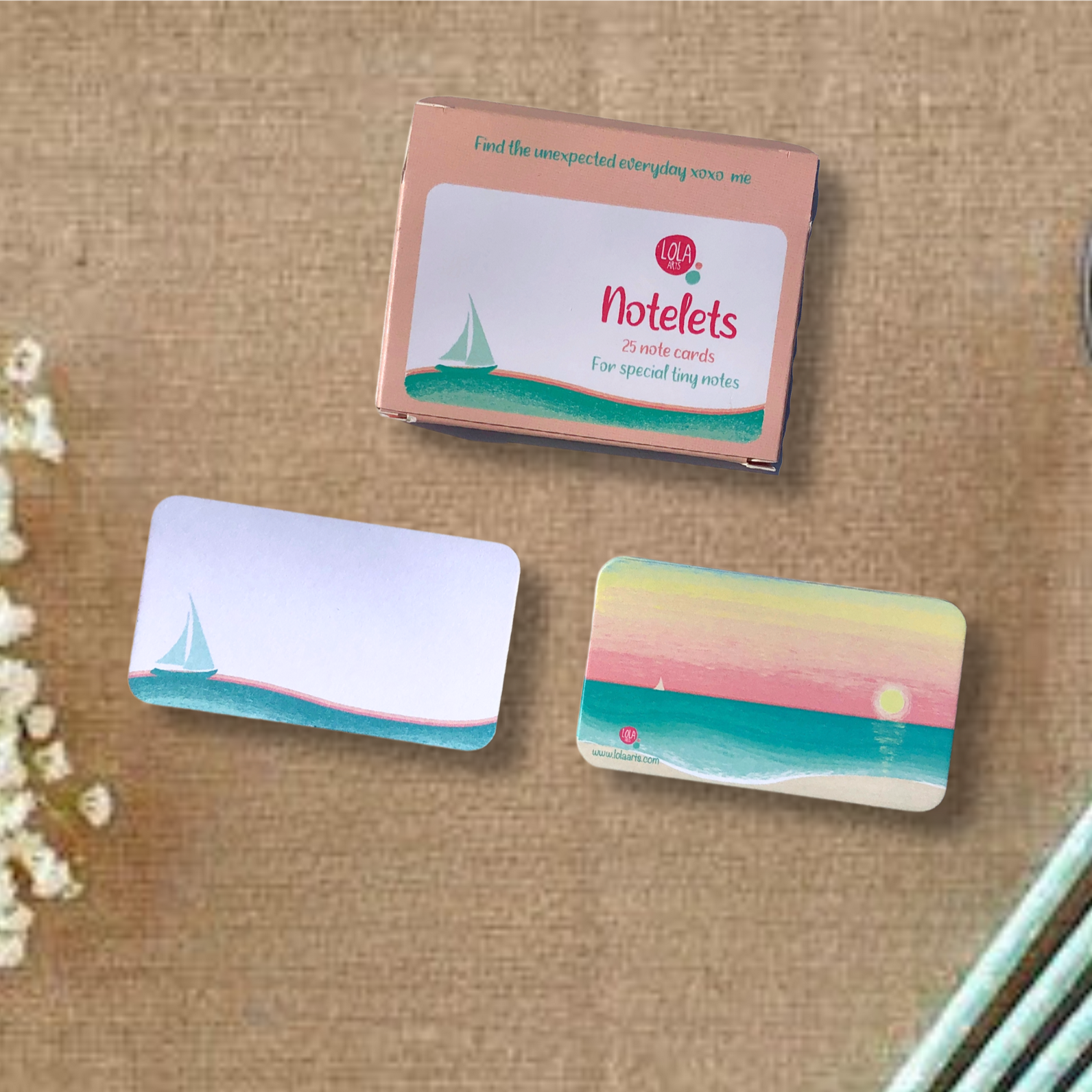 Lola Arts - Wholesale Stationery/Notecard Set - Notelets, tiny note card set12