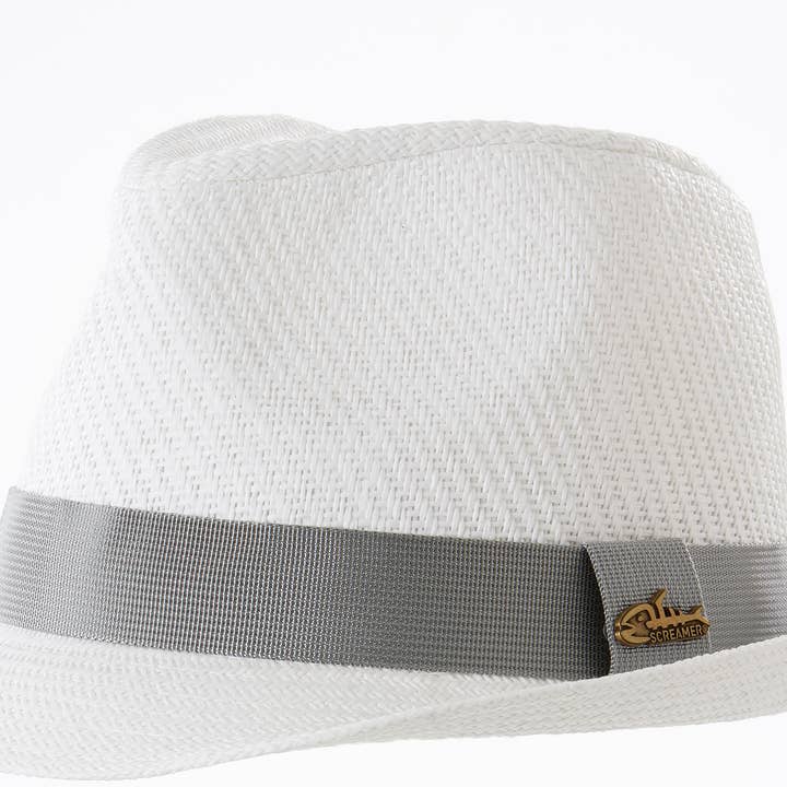 Screamer – Fedora - Unissexo por atacado – Fedora de Aba Estreita Gilbert White 100% Papel0