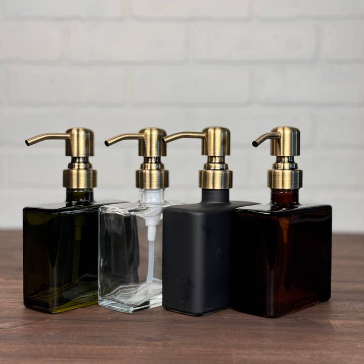 Blush Apothecary - Wholesale Soap Dispenser - Urban Square Recycled Glass Soap Dispenser10