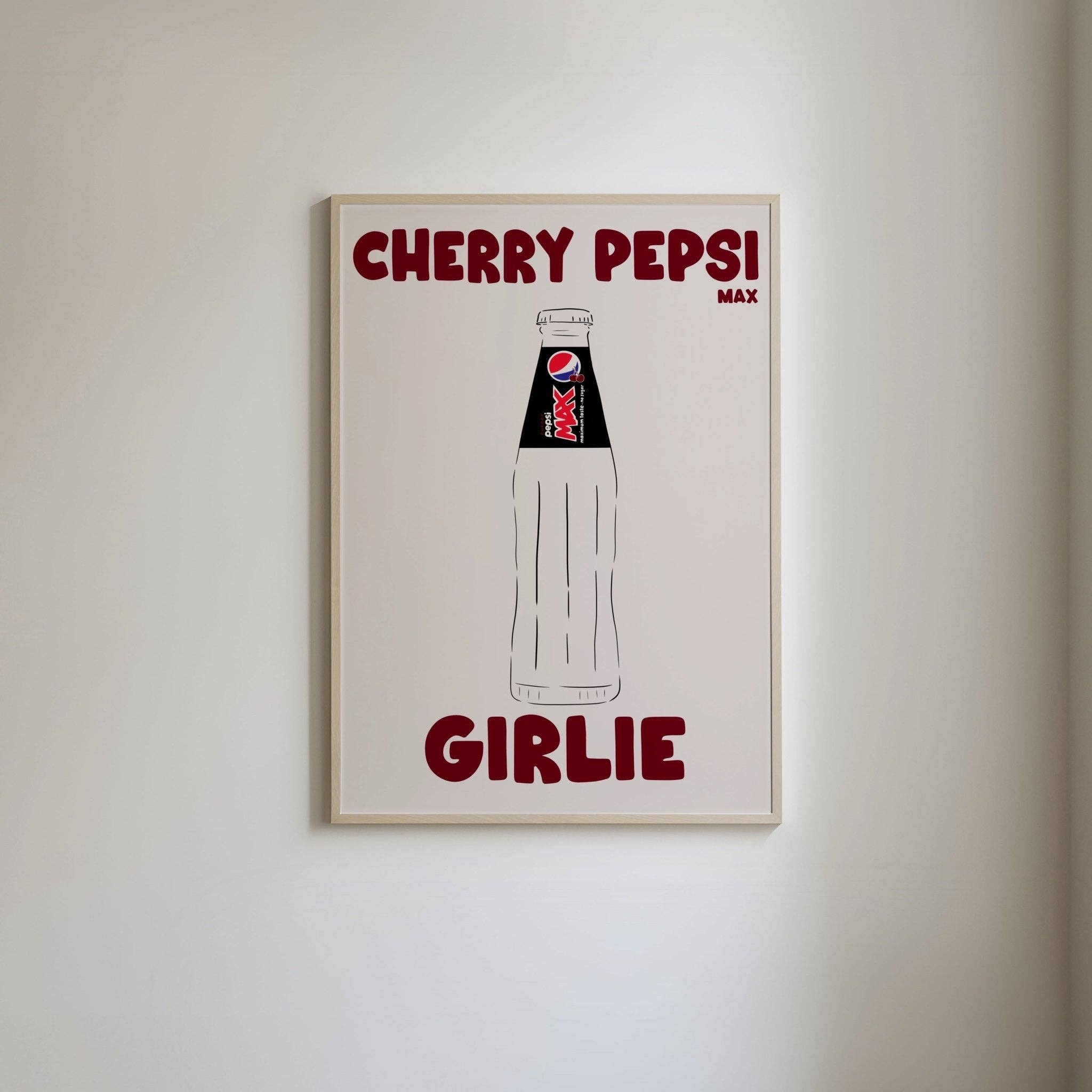 Novaa B Studio – wholesale Art print – Cherry Pepsi Max Girlie Wall Art - Retro Drink Print 0