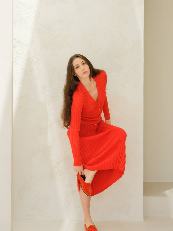 Lèmme - Wholesale Cardigan - Women's - Extra Fine Merino Wool V Neck Cardigan19