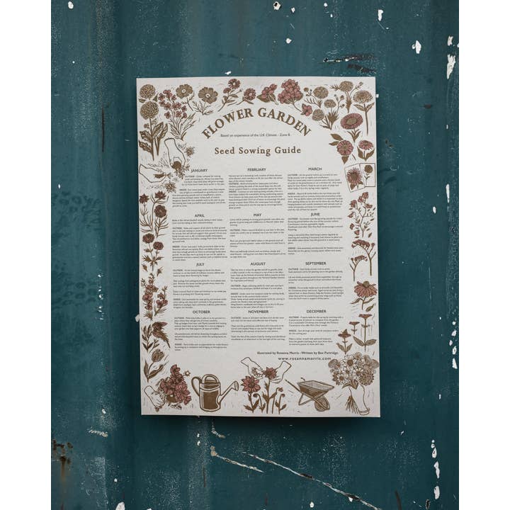 Rosanna Morris - Wholesale Poster - Flower Garden Seed Sowing Guide