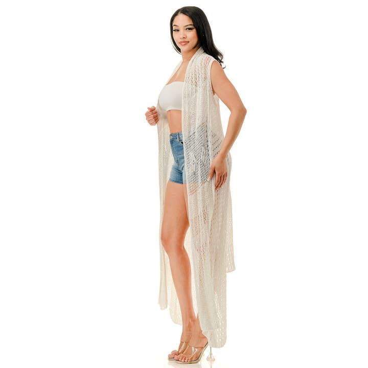 Midi Crochet Beach Long Cardigan for wholesale by Style Up