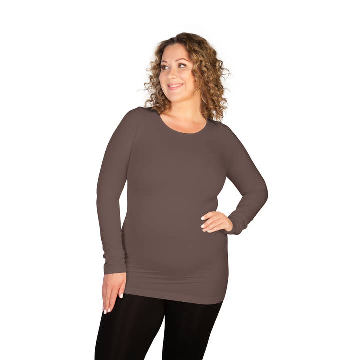 Skinnytees - Wholesale T-Shirt - Women's - Plus Long Sleeve Crew Neck9