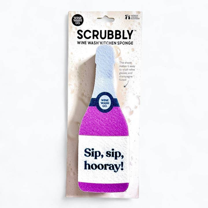 Éponge Scrubbly™ - Célébration Tchin Tchin Hourra pour la vente par Wine Wash Co.