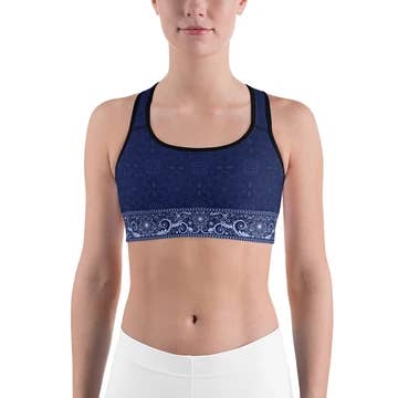 Soutien-gorge de sport Nirvana - Bleu pour la vente par SuniaYoga