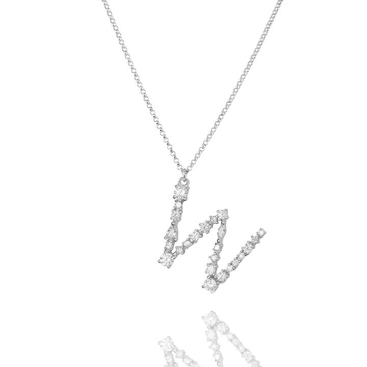 W - Letter Chain - Letter Chain - Argento - ESAURITO per la vendita all'ingrosso da parte di CLASSYANDFABULOUS Jewelry