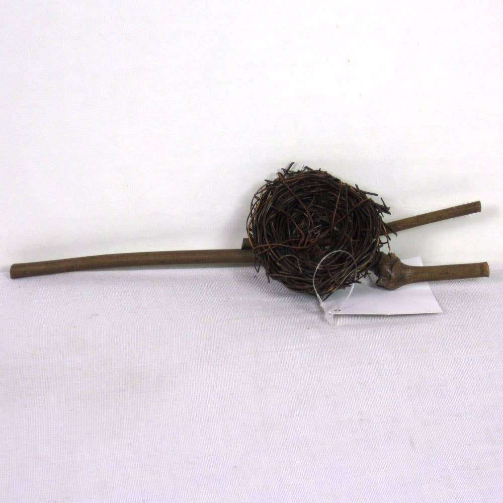 A.T. Imports - Wholesale Decorative Tabletop Object - 2" Bird Nest on Twig Fork0