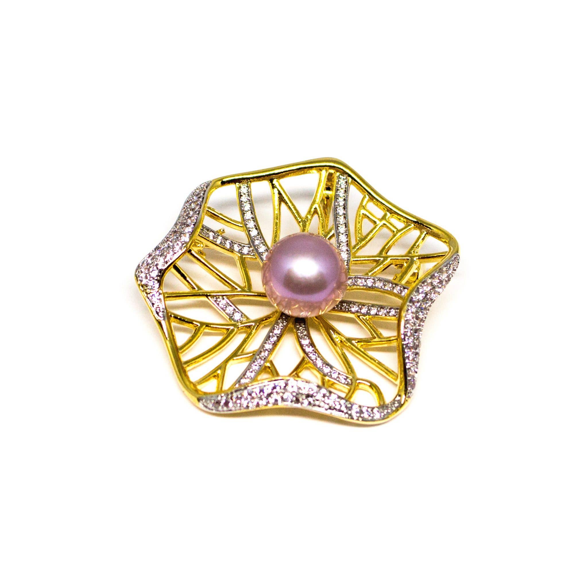 Timeless Pearl – alfinete de lapela por atacado – Broche de pérolas Victoria Amazonica Edison