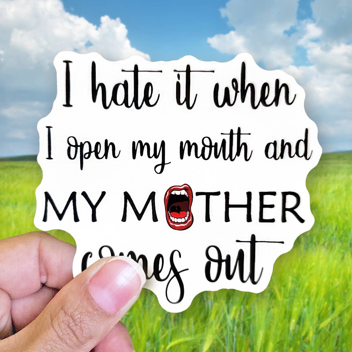 Tipsy Coasters & Gifts - Vendita all'ingrosso Adesivo - Adesivo divertente | Odio quando apro bocca3