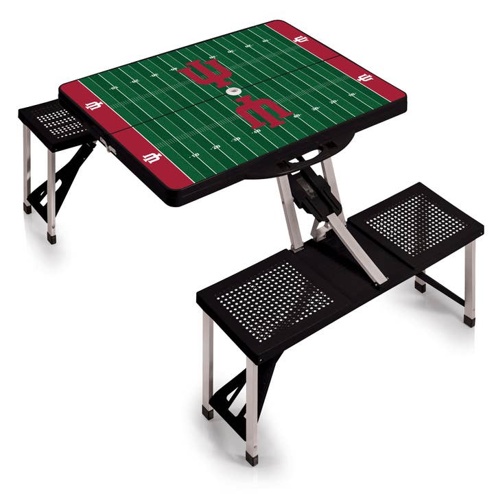 Black Indiana Hoosiers Picnic Table with Seats for wholesale on Faire