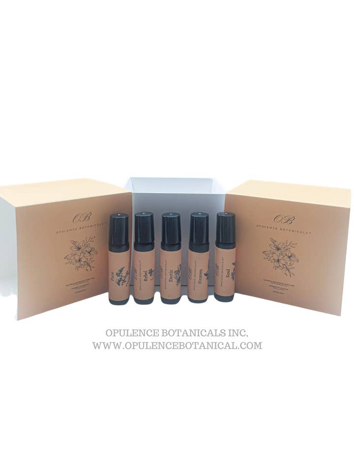 Eau de Parfum- FRAGRANCE ROLL ONS- 5 Pcs. for wholesale by Opulence Botanicals Inc.
