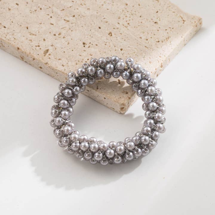 ACCITY - Wholesale Hair Tie - Gold Thread Pearl Elastic Hair Tie for Women_CWAJE059105