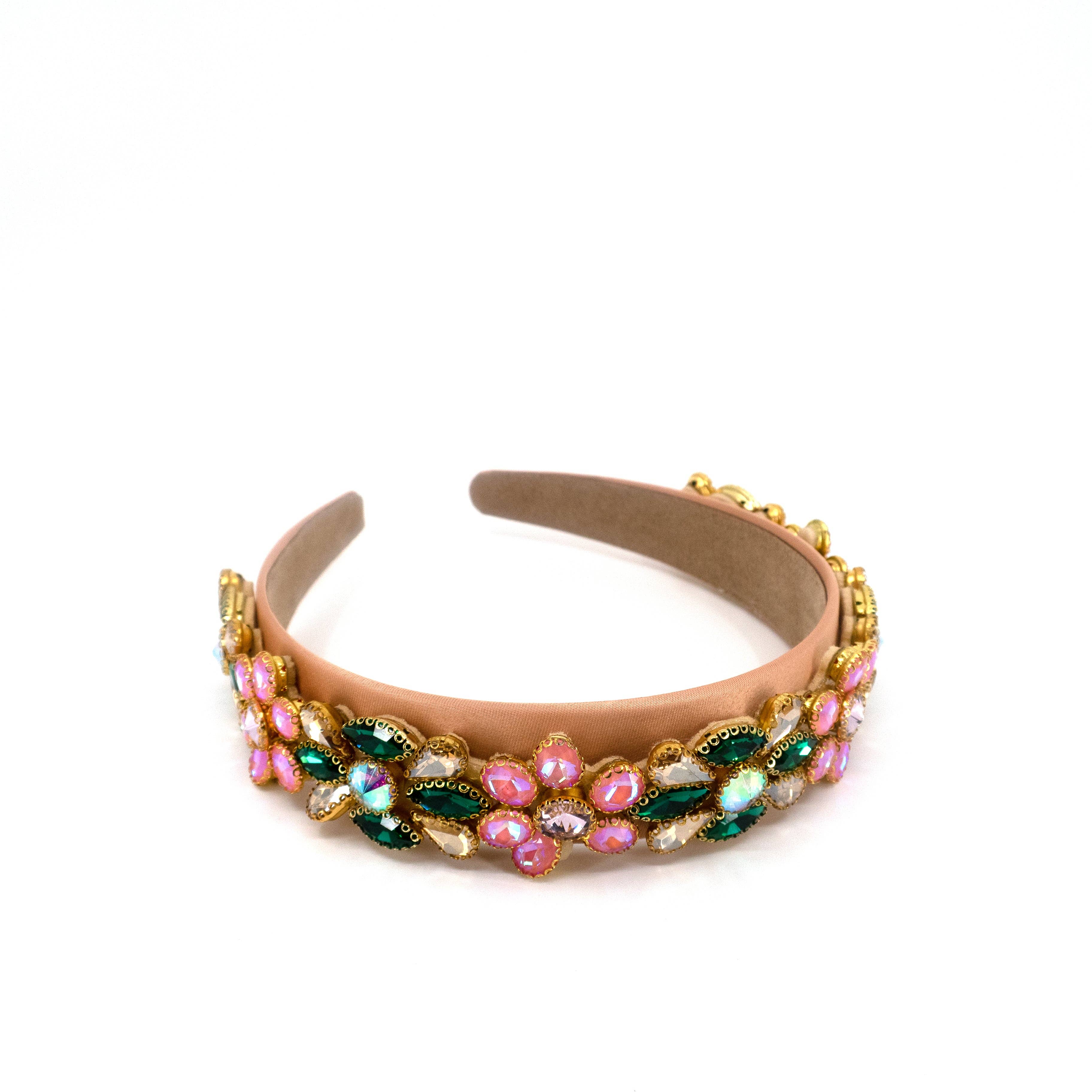 ASSORTITI Fascia Decorativa con Fiori Multi Cristallo HB1226-13 (12PC) in vendita all'ingrosso su Faire7