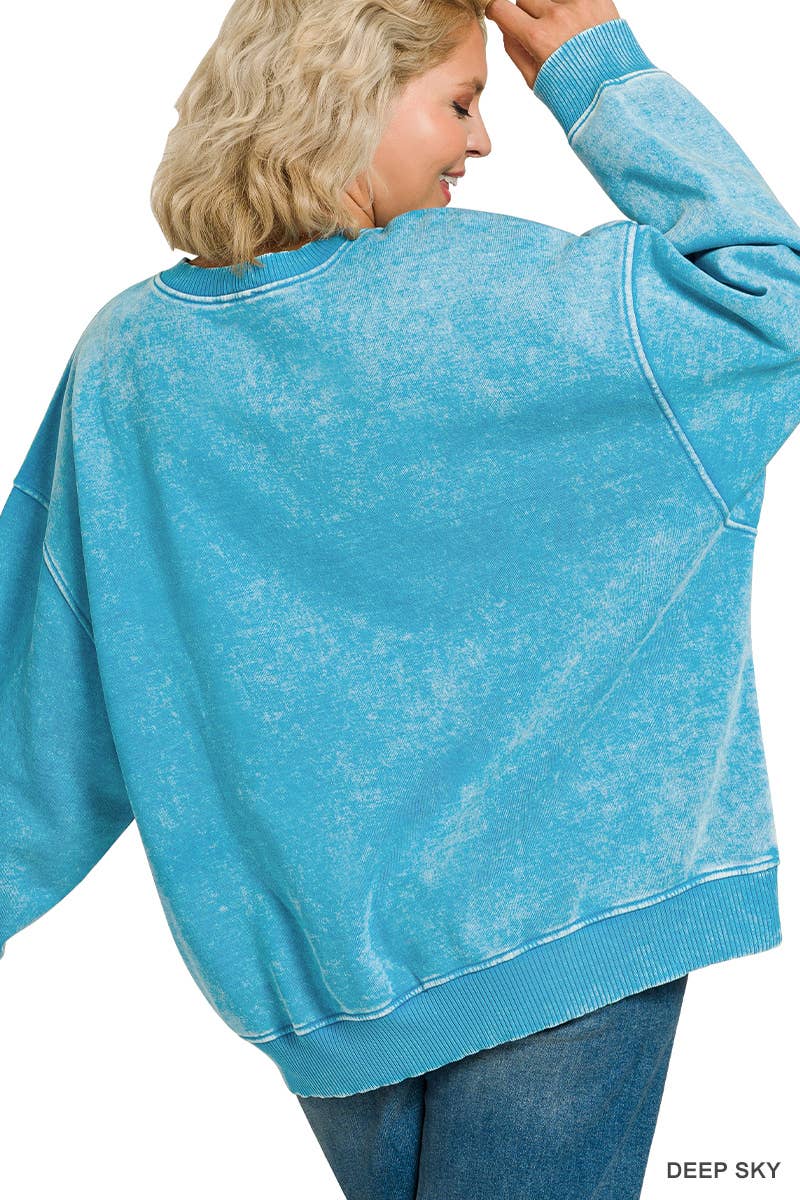 Vanilla Monkey - Wholesale Sweatshirt - Women's - Plus Acid Wash Oversized Fleece Pullover7