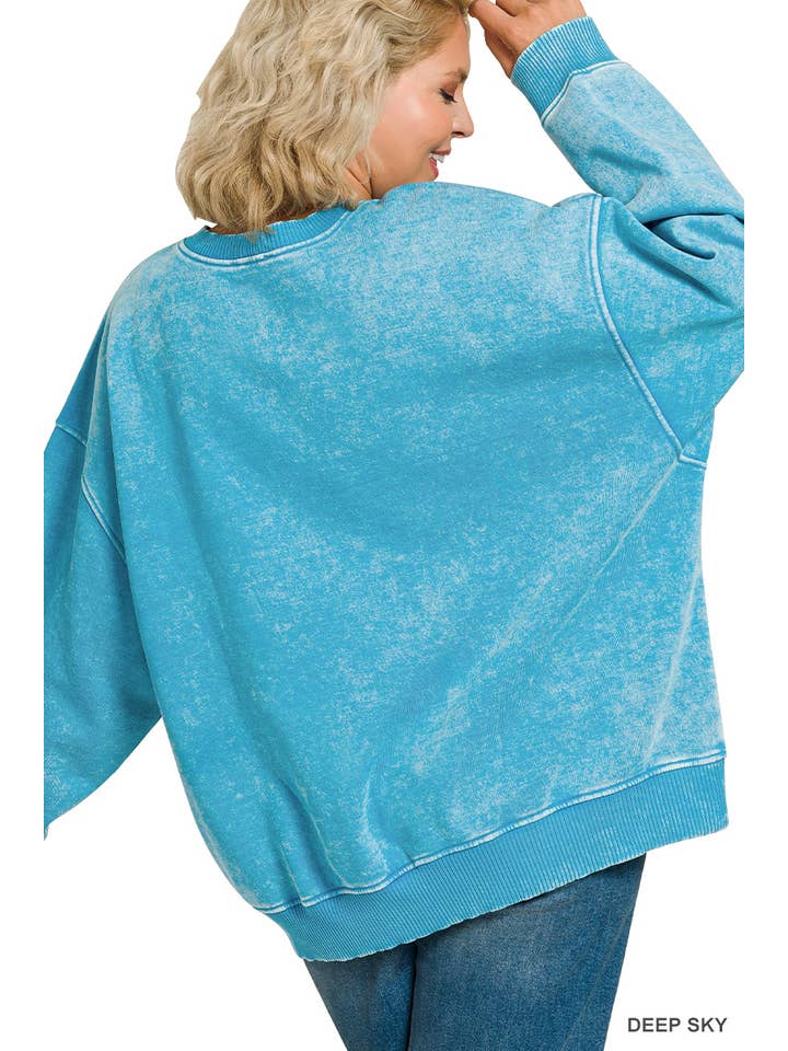 Vanilla Monkey - Wholesale Sweatshirt - Women's - Plus Acid Wash Oversized Fleece Pullover7