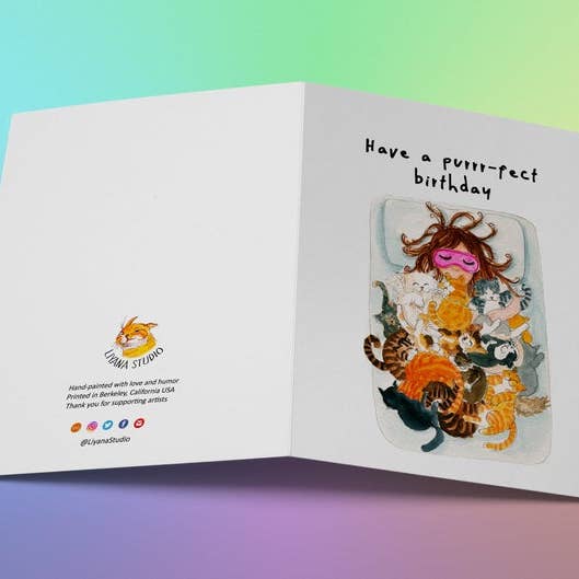 Liyana Studio - Wholesale Birthday Card - Crazy Cat Lady - Funny Birthday Card