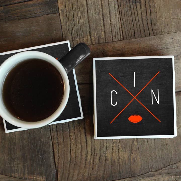 Cincinnati Football Coaster for wholesale by Melody Press Co.