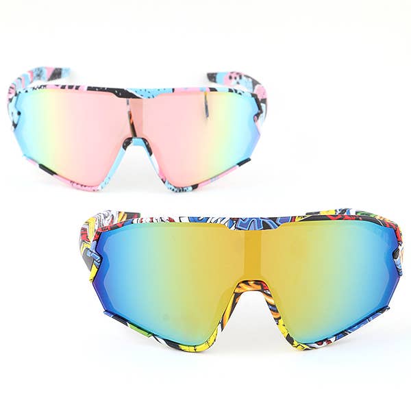 Kid Size Sporty RV Mirror Shield Sunglasses Set for wholesale by LA Jewelry Plaza