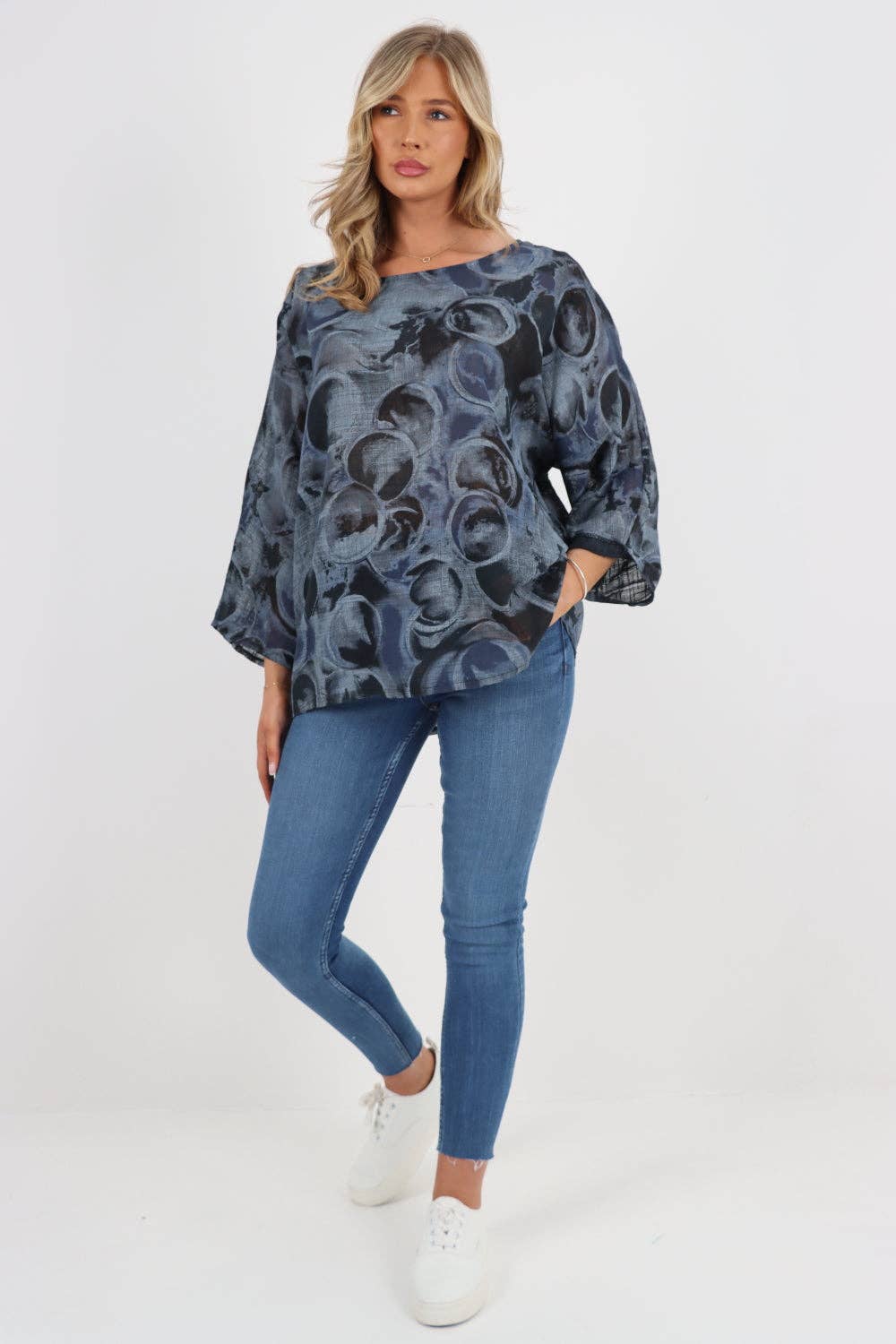 Miss Bold – wholesale Blouse – Women’s – Italian Circle Print Cotton Top24