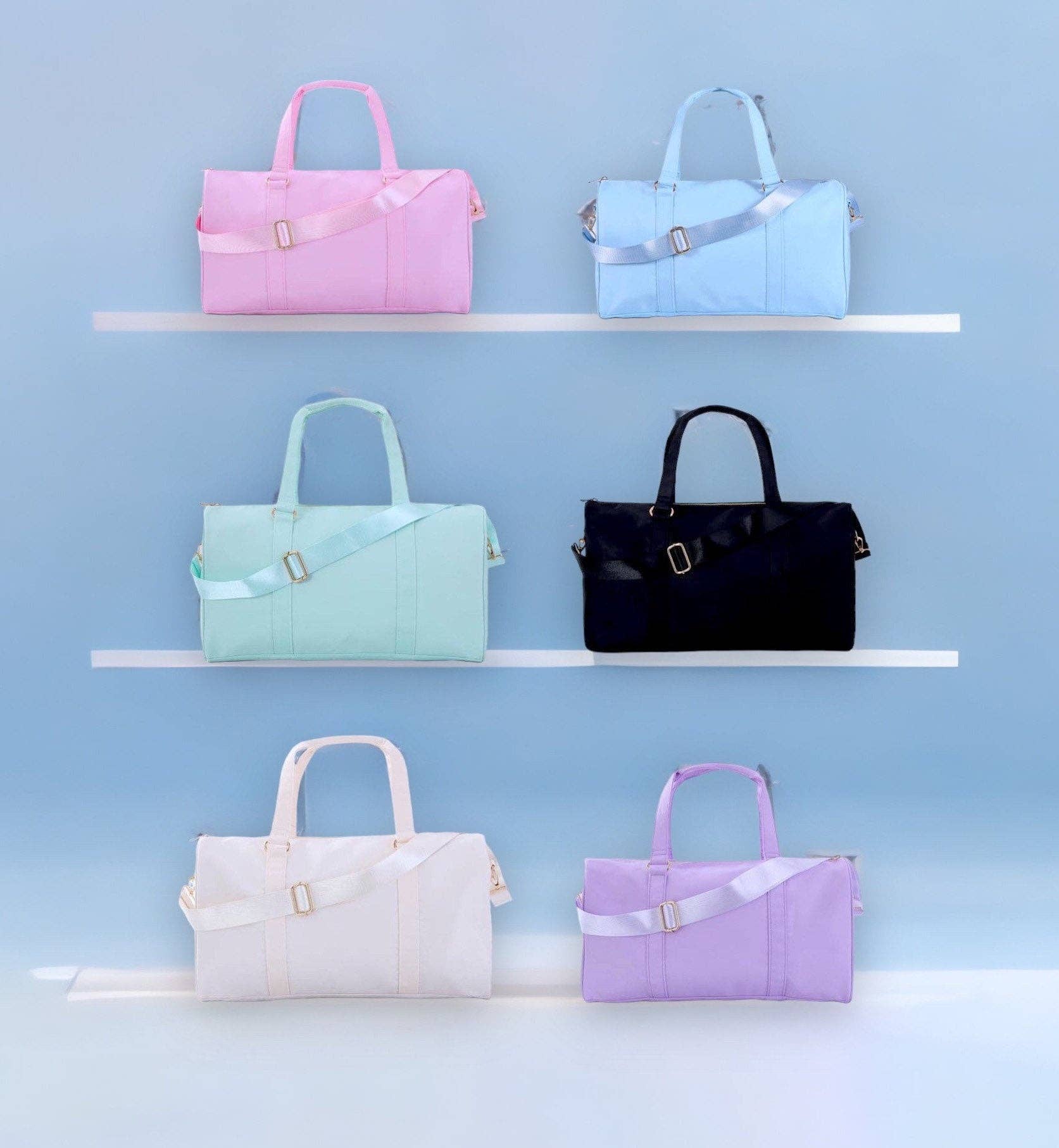 Social Grace & Company - Wholesale Weekender Bag - Women's - RUSH BAG Sorority College Nylon Dufflebag Perfect for Diy Customization Tote Bag Customizable Glitter Varsity1