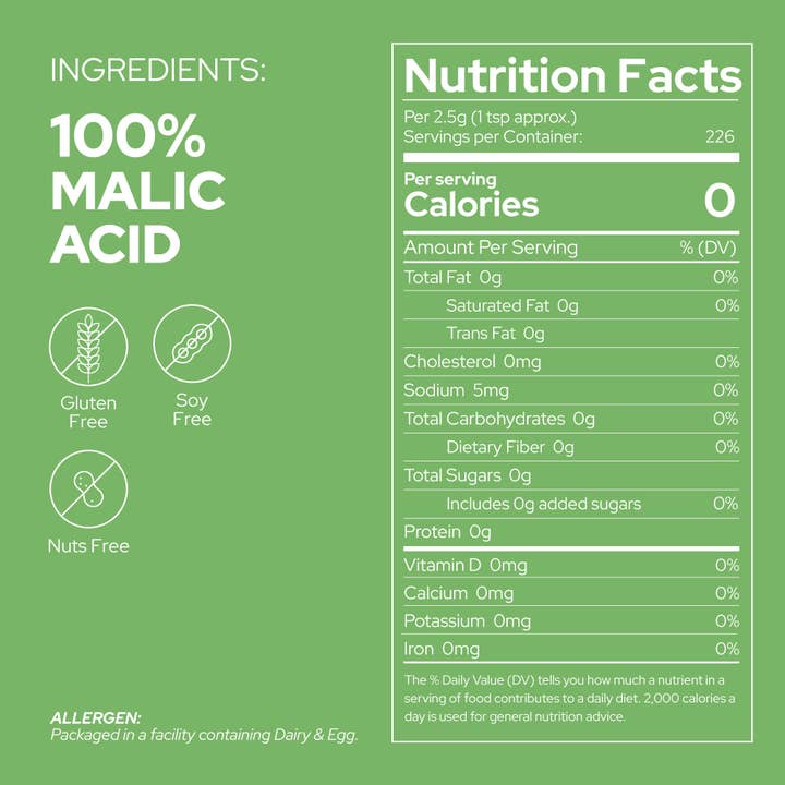 Plant of Life – Großhandel Nahrungsergänzungsmittel/Vitamin zum Einnehmen – Äpfelsäure 100% Reines Pulver2