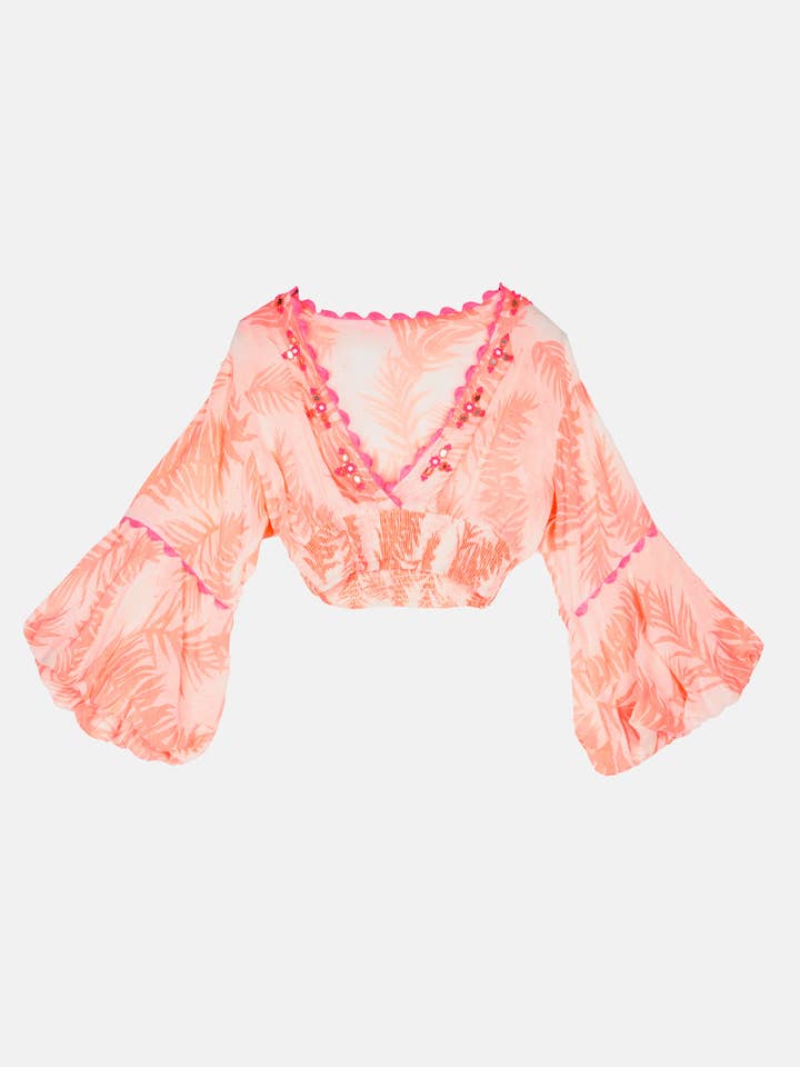 NILO NEON ORANGE CROP TOP for wholesale by Piti Cuiti