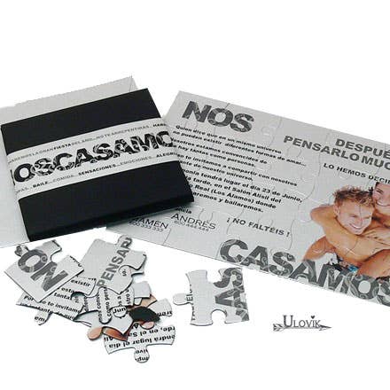 Bryllupsinvitation Puzzle Box „Vi blev gift“ for engroshandel hos Ulovik