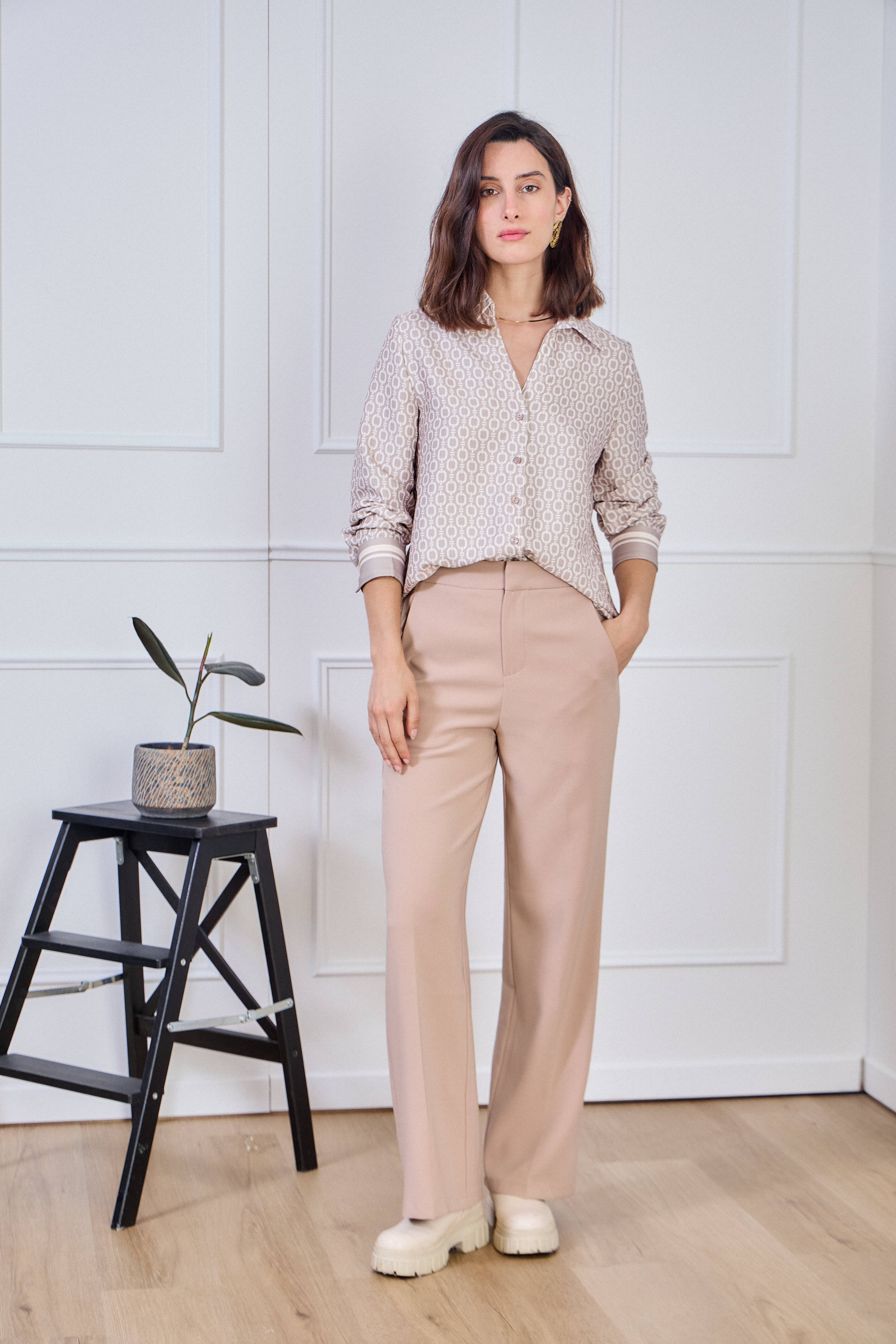 LULUMARY - Wholesale Overhemd met knopen - Dames - Kettingprint overhemd CH352A0