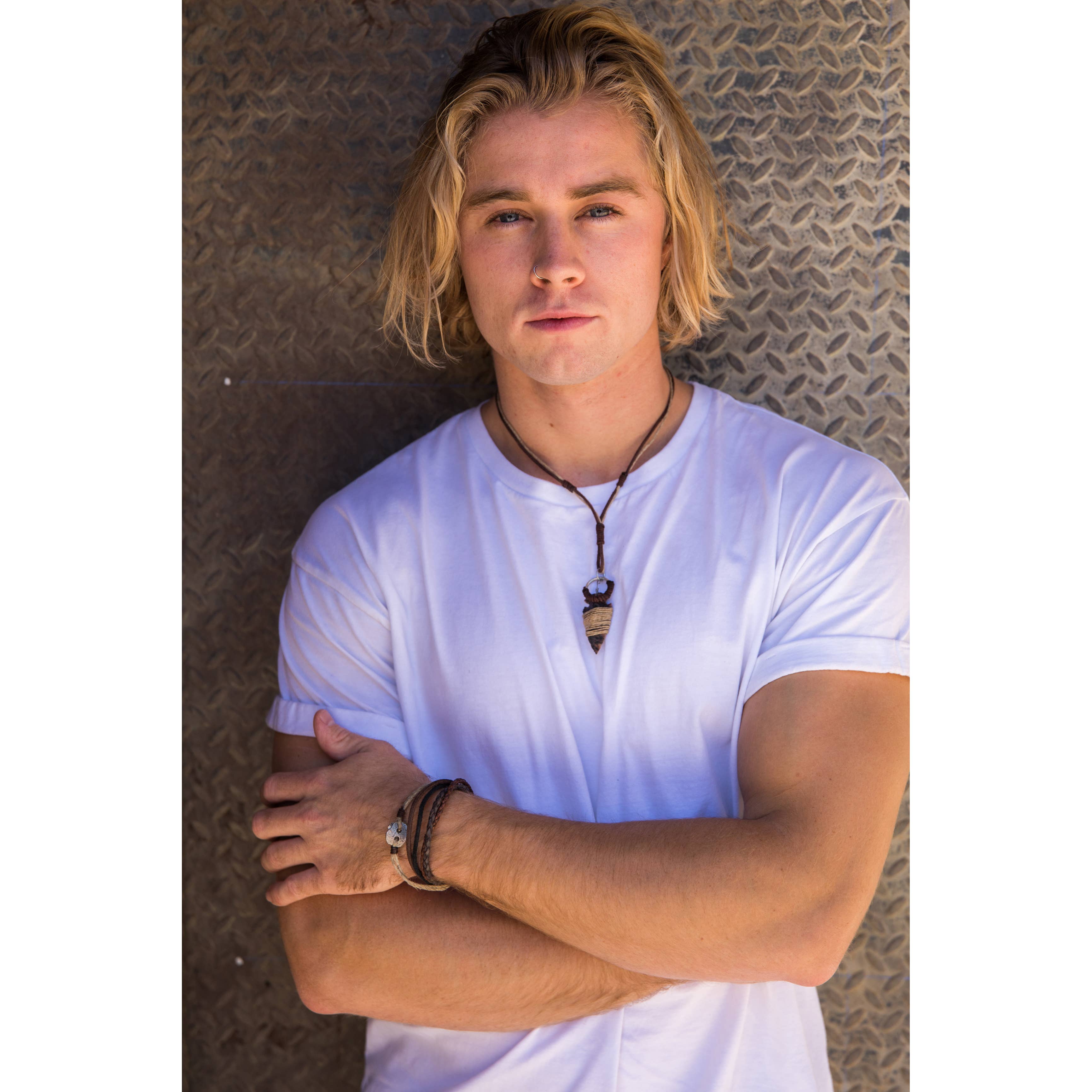 Anju Jewelry – Joias - Homem por atacado – Colar masculino com ponta de flecha embrulhada em juta Aadi1