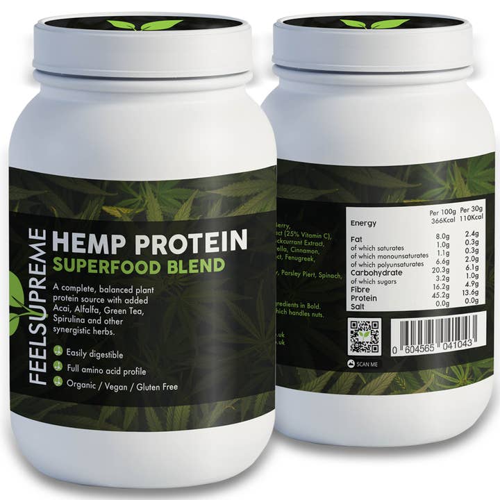 Feel Supreme - Wholesale Protein/Superfood Powder - Hemp Protein | Full amino acid profile | 500g