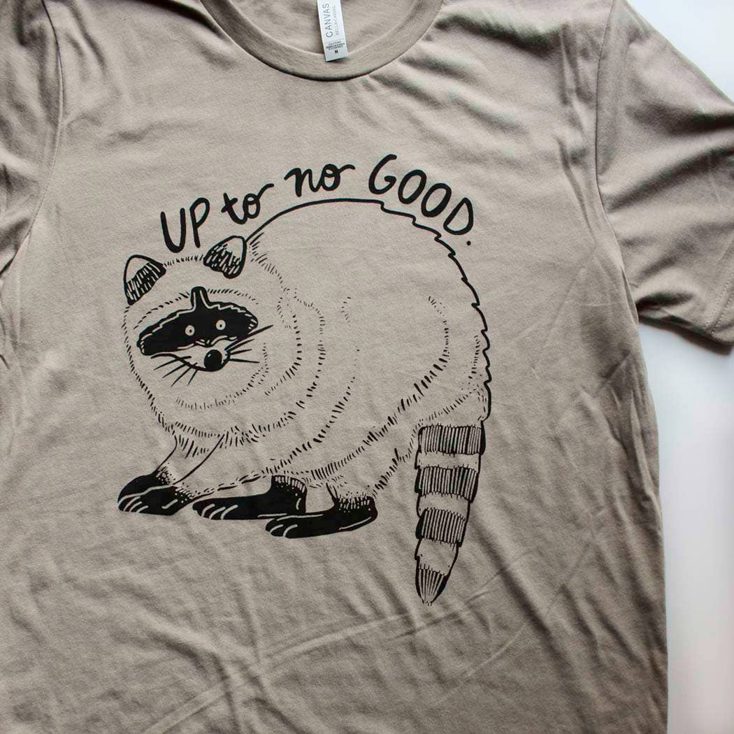 Yonder Studios - Wholesale Screen Printed T-Shirt - Unisex - Up to No Good Shirt on Stone1