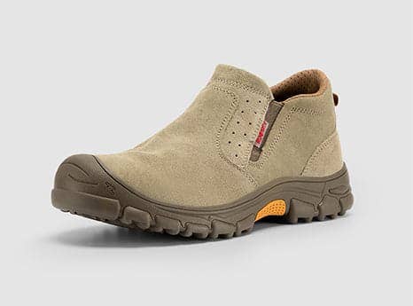 Kaki Chaussures de travail de sécurité à enfiler à bout en acier résistant aux perforations FitVille pour hommes en vente sur Faire7