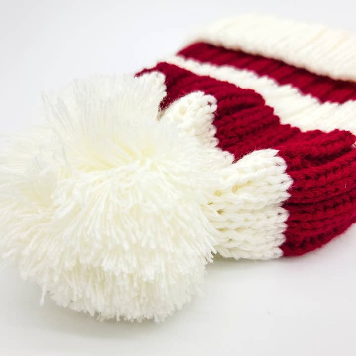 Snazzy Santa - Wholesale Beanie - Unisex - Coarse Knitted Santa Beanie Classic Red and White Striped1