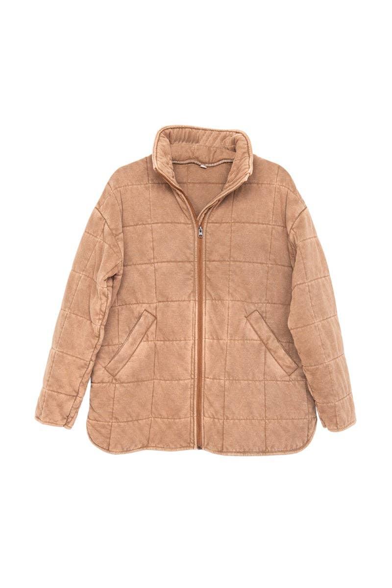 Brown Lightweight Wholesale Quilted Jacket for Women for wholesale on Faire0