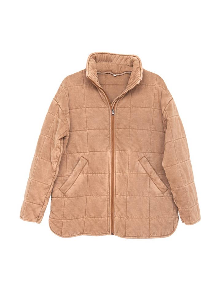 Brown Lightweight Wholesale Quilted Jacket for Women for wholesale on Faire