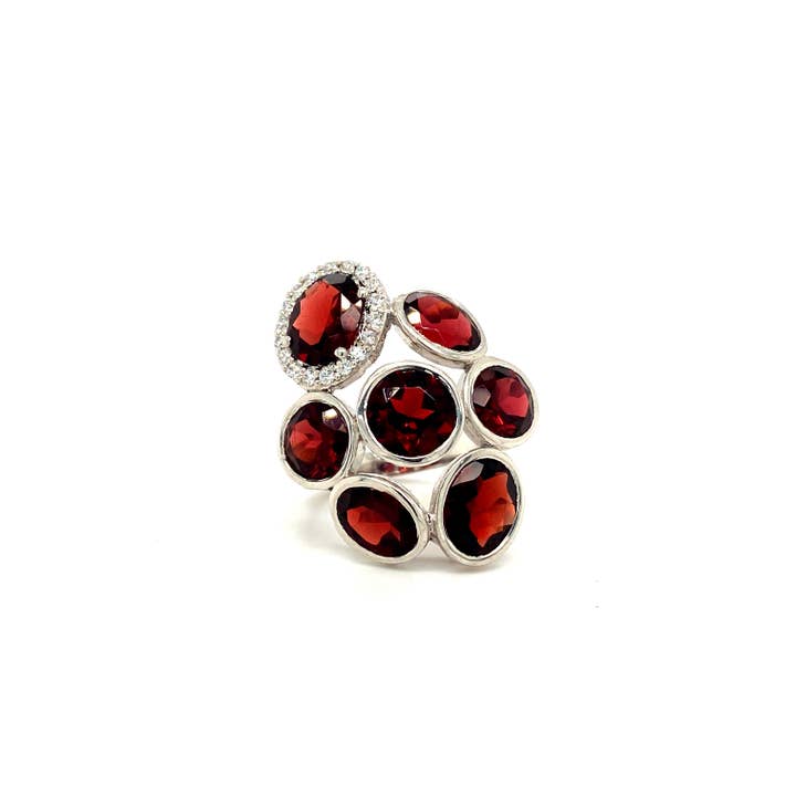 Granat Ring i 925 Sterling sølv KSR -10201 for engroshandel hos Kotawala Jewels