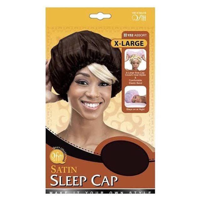 KT Supply - Vendita all'ingrosso Cuffia da notte - Donna - Cuffia a pelo satinata Qfitt X Large, colori assortiti, confezione da 12