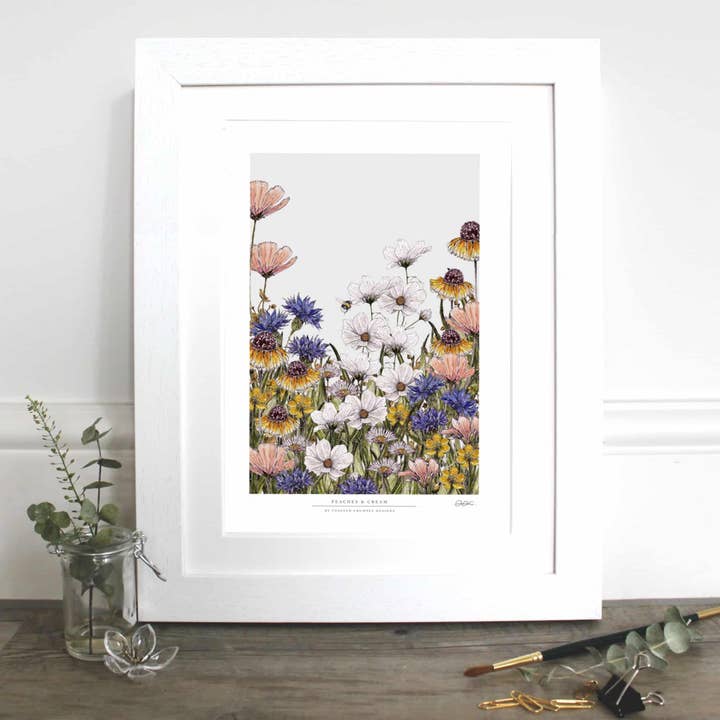 Peaches & Cream 12x16" Fine Art Print for wholesale by Toasted Crumpet