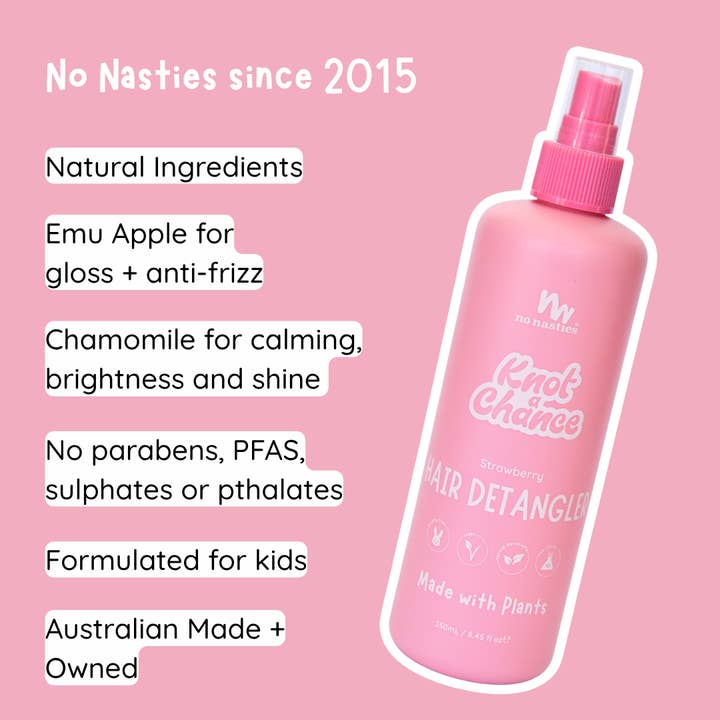 no nasties kids – Hair Tamer - Crianças e bebés por atacado – Desembangler à base de plantas naturais em morango2