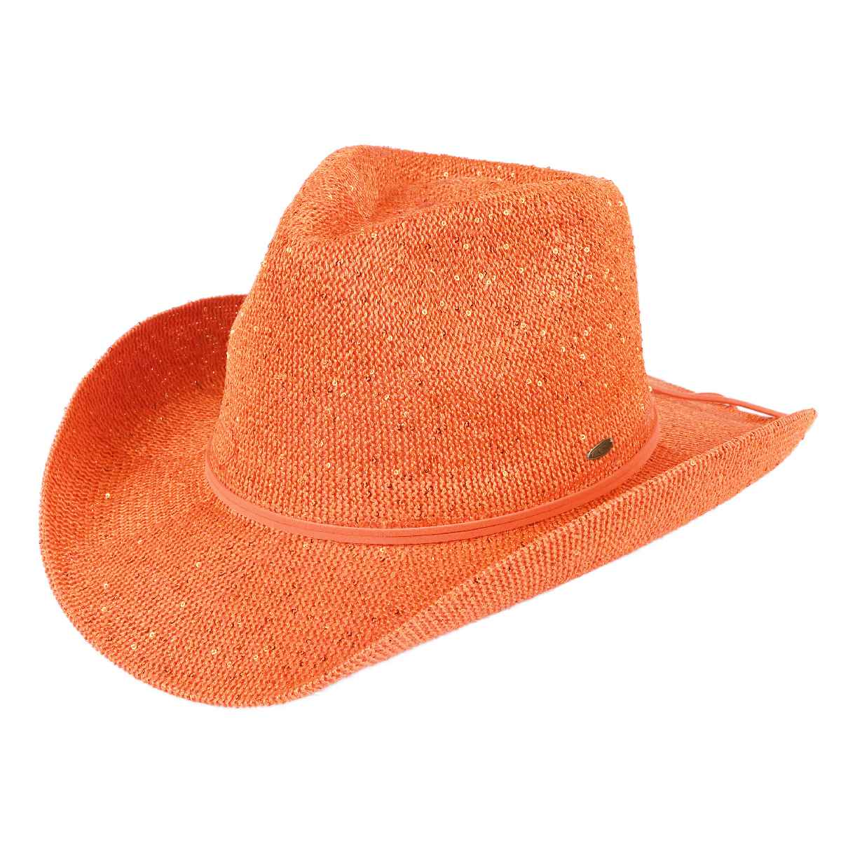 Fashion City – wholesale Cowboyhatt - Dam – Paljett Cowboyhatt med mocka String14